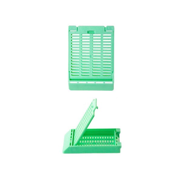Hinged Tissue Cassette, green